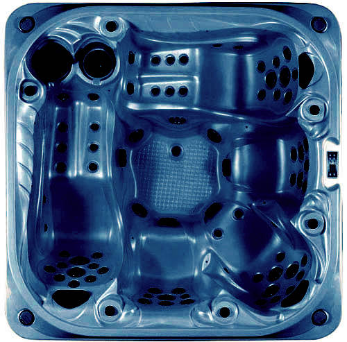 Example image of Hot Tub Blue Neptune Hot Tub (Light Yellow Cabinet & Gray Cover).