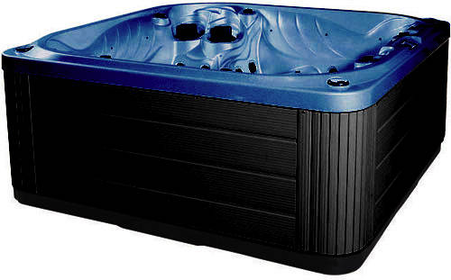 Larger image of Hot Tub Blue Neptune Hot Tub (Black Cabinet & Brown Cover).