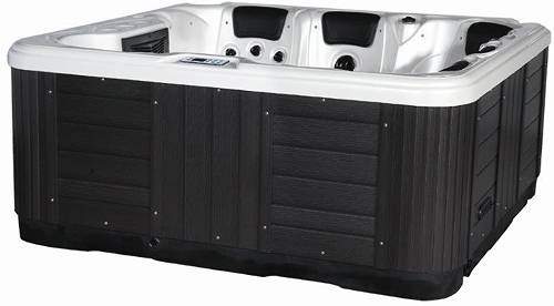 Larger image of Hot Tub White Ocean Hot Tub (Black Cabinet & Grey Cover).