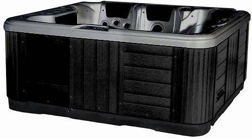 Larger image of Hot Tub Midnight Ocean Hot Tub (Black Cabinet & Yellow Cover).