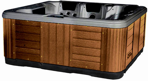 Larger image of Hot Tub Midnight Ocean Hot Tub (Chocolate Cabinet & Grey Cover).