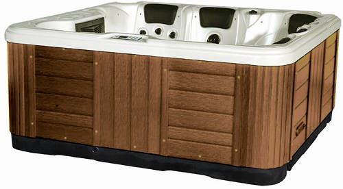 Larger image of Hot Tub Pearlescent Ocean Hot Tub (Chocolate Cabinet & Brown Cover).
