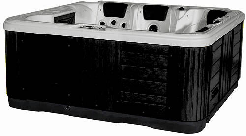 Larger image of Hot Tub Gypsum Ocean Hot Tub (Black Cabinet & Brown Cover).