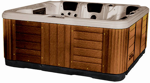 Larger image of Hot Tub Oyster Ocean Hot Tub (Chocolate Cabinet & Yellow Cover).