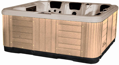 Larger image of Hot Tub Oyster Ocean Hot Tub (Light Yellow Cabinet & Grey Cover).