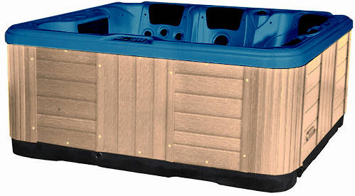 Larger image of Hot Tub Blue Ocean Hot Tub (Light Yellow Cabinet & Brown Cover).