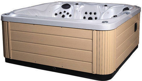 Larger image of Hot Tub White Venus Hot Tub (Light Yellow Cabinet & Yellow Cover).