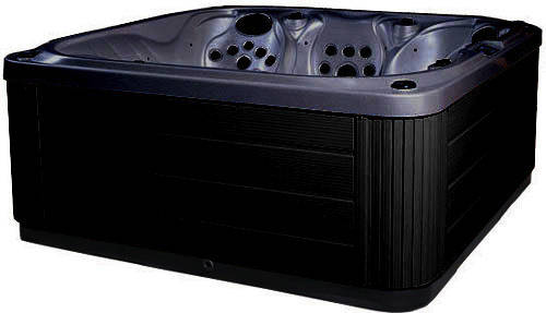 Larger image of Hot Tub Midnight Venus Hot Tub (Black Cabinet & Yellow Cover).