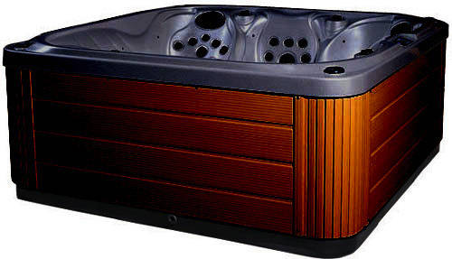 Larger image of Hot Tub Midnight Venus Hot Tub (Chocolate Cabinet & Gray Cover).