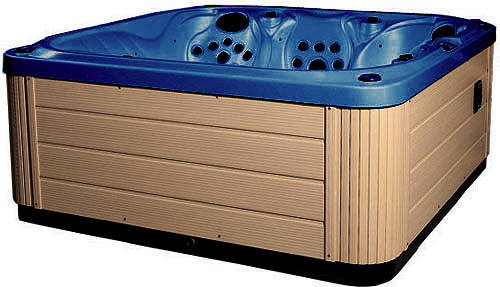 Larger image of Hot Tub Blue Venus Hot Tub (Light Yellow Cabinet & Brown Cover).