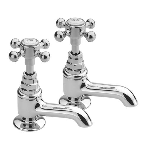 Larger image of Tre Mercati Allora Basin Taps (Pair, Chrome).