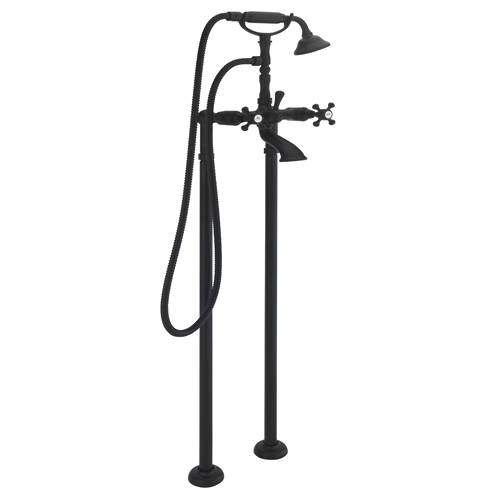Larger image of Tre Mercati Allora Floor Standing Bath Shower Mixer Tap & Kit (Matt Black).
