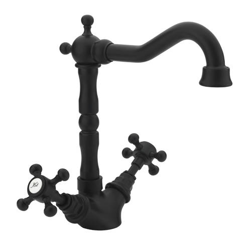 Larger image of Tre Mercati Allora Basin Mixer Tap & Waste (Matt Black).