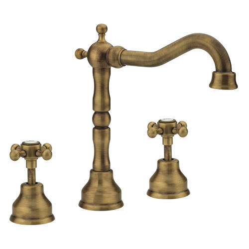 Larger image of Tre Mercati Allora 3 Hole Basin Mixer Tap & Waste (Bronze).