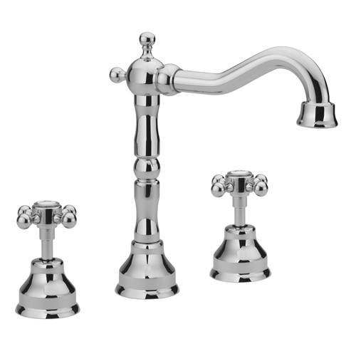 Larger image of Tre Mercati Allora 3 Hole Basin Mixer Tap & Waste (Chrome).