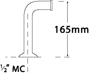 Technical image of Tre Mercati Kitchen Imperial Bib Tap Stands (Chrome, Pair).