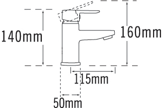 Technical image of Tre Mercati Lollipop Mono Basin Mixer Tap With Click Clack Waste (Chrome).