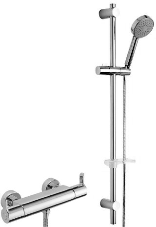 Larger image of Tre Mercati Lollipop Thermostatic Bar Shower Valve With Slide Rail Kit.