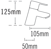 Technical image of Tre Mercati Angle Bath Taps (Chrome).