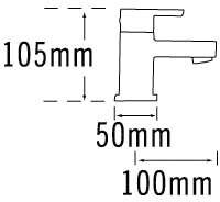 Technical image of Tre Mercati Edge Bath Taps (Chrome).