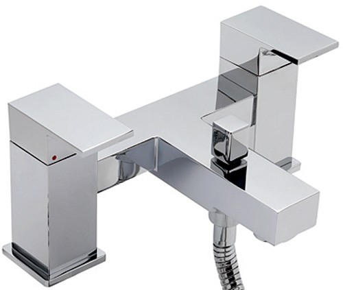 Larger image of Tre Mercati Edge Bath Shower Mixer Tap With Shower Kit (Chrome).