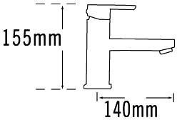 Technical image of Tre Mercati Edge Mono Basin Mixer Tap With Pop Up Waste (Chrome).