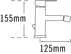 Technical image of Tre Mercati Edge Bidet Mixer Tap With Pop Up Waste (Chrome).