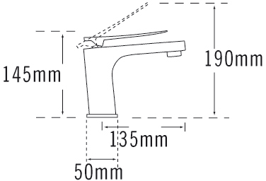 Technical image of Tre Mercati Dance Mono Basin Mixer Tap With Pop Up Waste (Chrome).