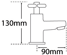 Technical image of Tre Mercati Erin Basin Taps (Chrome).