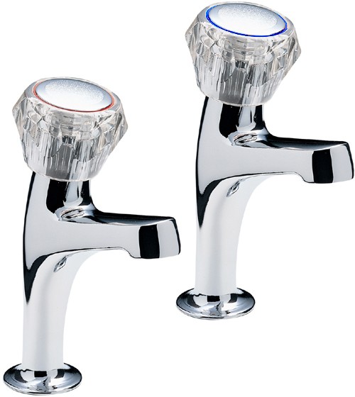 Larger image of Tre Mercati Kitchen Economy High Neck Kitchen Taps With Clear Heads.