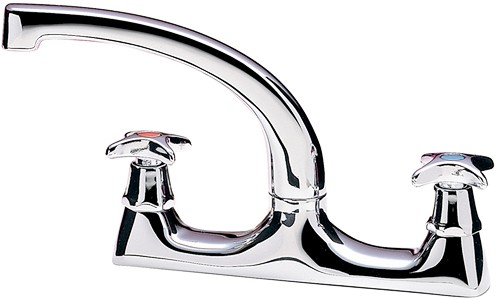 Larger image of Tre Mercati Kitchen Capri Dual Flow Mixer Kitchen Tap With Cross Heads (Chrome).