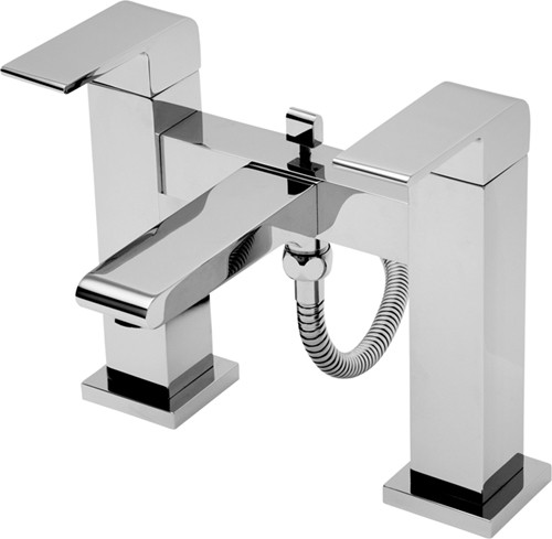 Larger image of Tre Mercati Rubik Bath Shower Mixer Tap With Shower Kit (Chrome).