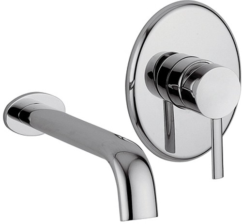 Larger image of Tre Mercati Bella 2 Hole Wall Mounted Basin Mixer Tap (Chrome).