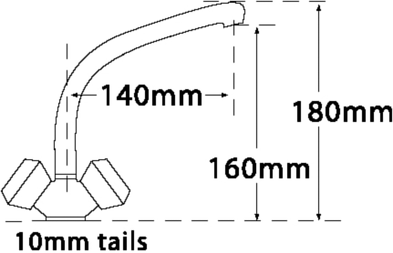 Technical image of Tre Mercati Kitchen Capri Mixer Kitchen Tap With Italy Heads (Chrome).