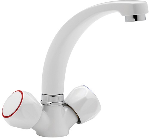 Larger image of Tre Mercati Kitchen Capri Mixer Kitchen Tap (White).