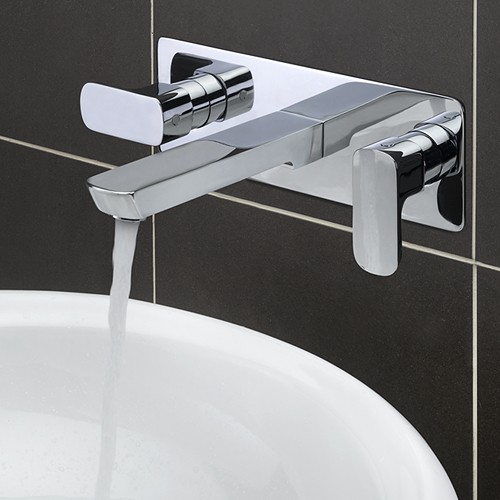 Example image of Tre Mercati Vamp 3 Hole Wall Mounted Basin Mixer Tap (Chrome).