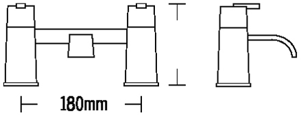 Technical image of Tre Mercati Mr Darcy Bath Filler Tap (Chrome).