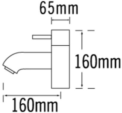 Technical image of Tre Mercati Milan Mono Bath Filler Tap (Chrome).