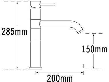 Technical image of Tre Mercati Kitchen Milan Kitchen Tap (Chrome).