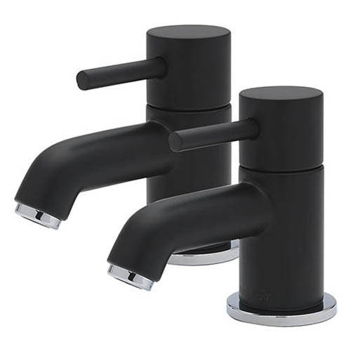 Larger image of Tre Mercati Milan Basin Taps (Pair, Matt Black).