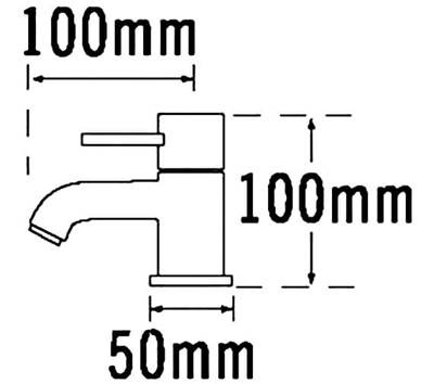 Technical image of Tre Mercati Milan Basin Taps (Pair, Matt Black).