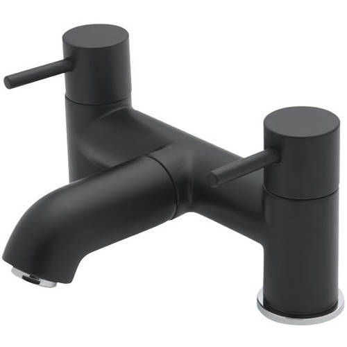 Larger image of Tre Mercati Milan Pillar Bath Filler Tap (Matt Black).