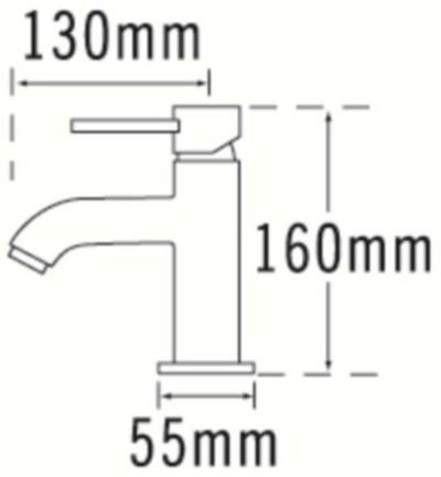 Technical image of Tre Mercati Milan Basin Mixer Tap With Pop Up Waste (Matt Black).