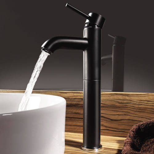 Example image of Tre Mercati Milan Extended Basin Mixer Tap (Matt Black).