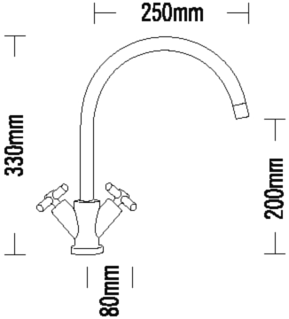 Technical image of Tre Mercati Kitchen Maverick Kitchen Tap (Chrome).