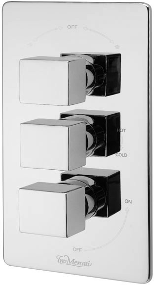 Larger image of Tre Mercati Geysir Thermostatic 3 Way Shower Valve (Chrome).