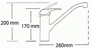 Technical image of Tre Mercati Kitchen Technic Kitchen Tap With Built In Filter (Chrome).