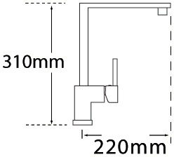 Technical image of Tre Mercati Kitchen Edge Kitchen Tap (Chrome).