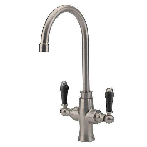 Larger image of Tre Mercati Kitchen Victoria Nero Kitchen Tap (Brushed Nickel & Black).