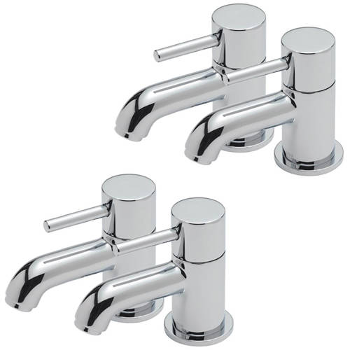 Larger image of Tre Mercati Milan Basin & Bath Taps Pack (Pairs, Chrome).